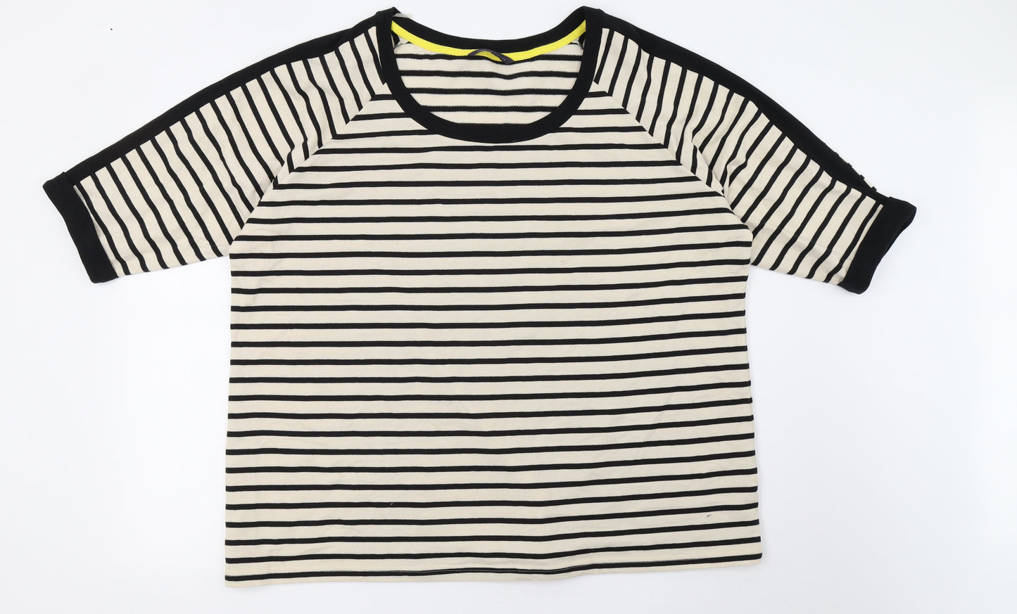 Marks and Spencer Womens Beige Striped  Pullover Sweatshirt Size 22