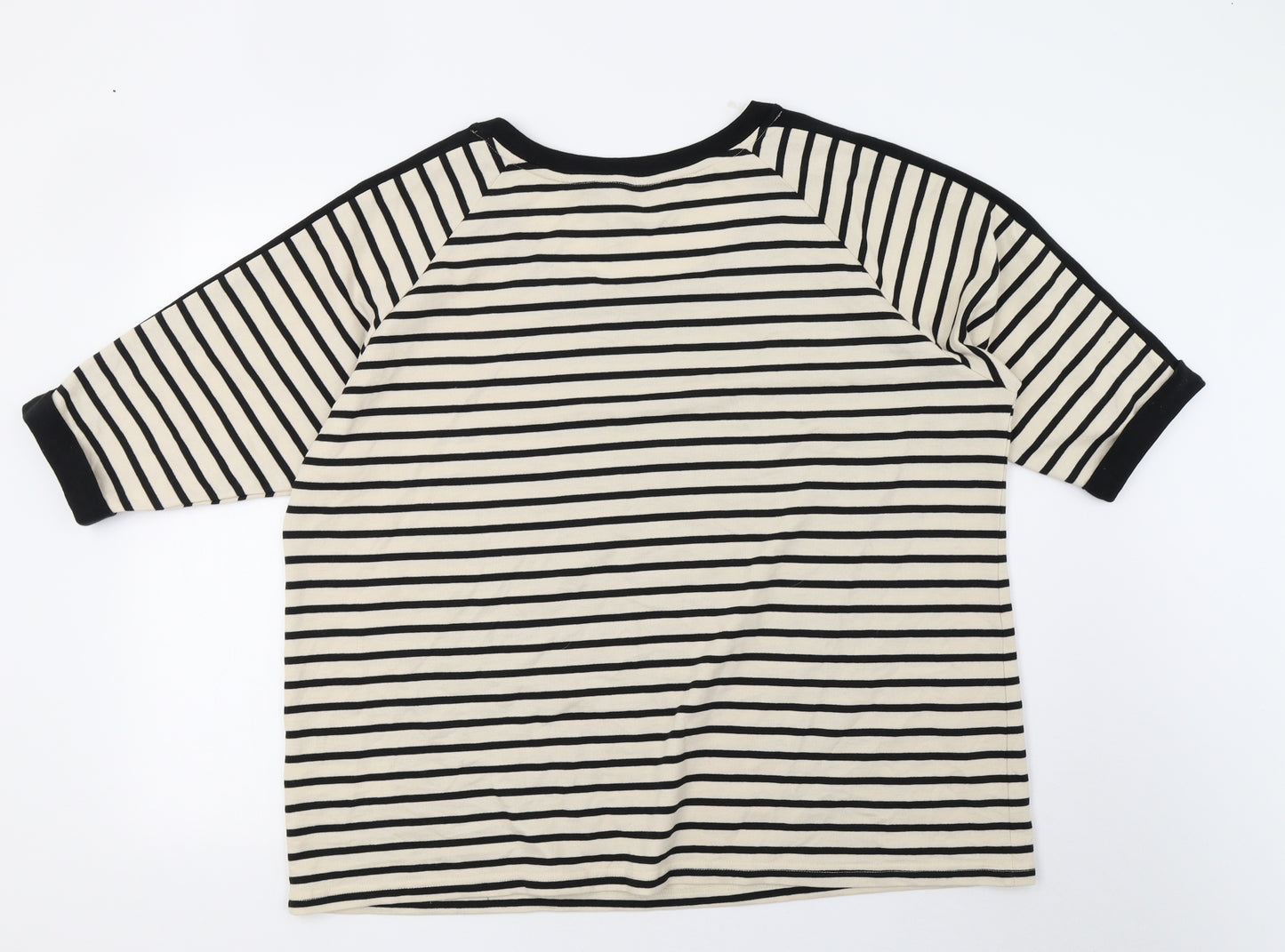 Marks and Spencer Womens Beige Striped  Pullover Sweatshirt Size 22