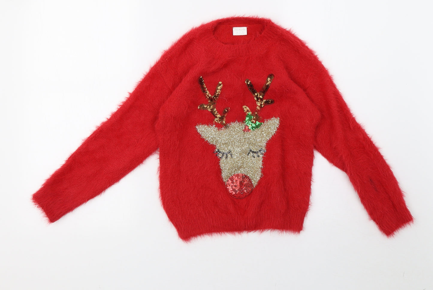 F&F Girls Red   Pullover Sweatshirt Size 7-8 Years  - christmas