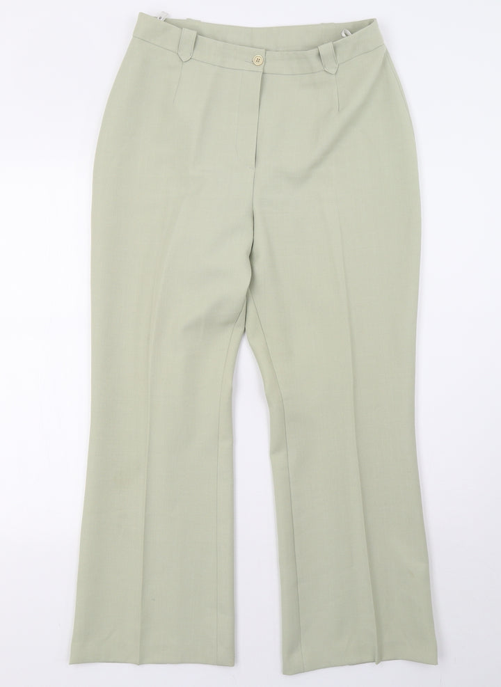 BHS Womens Green Trousers Size 14 L28 in