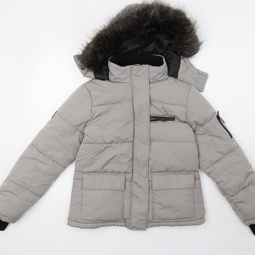 New Look Womens Grey   Puffer Jacket Coat Size 12