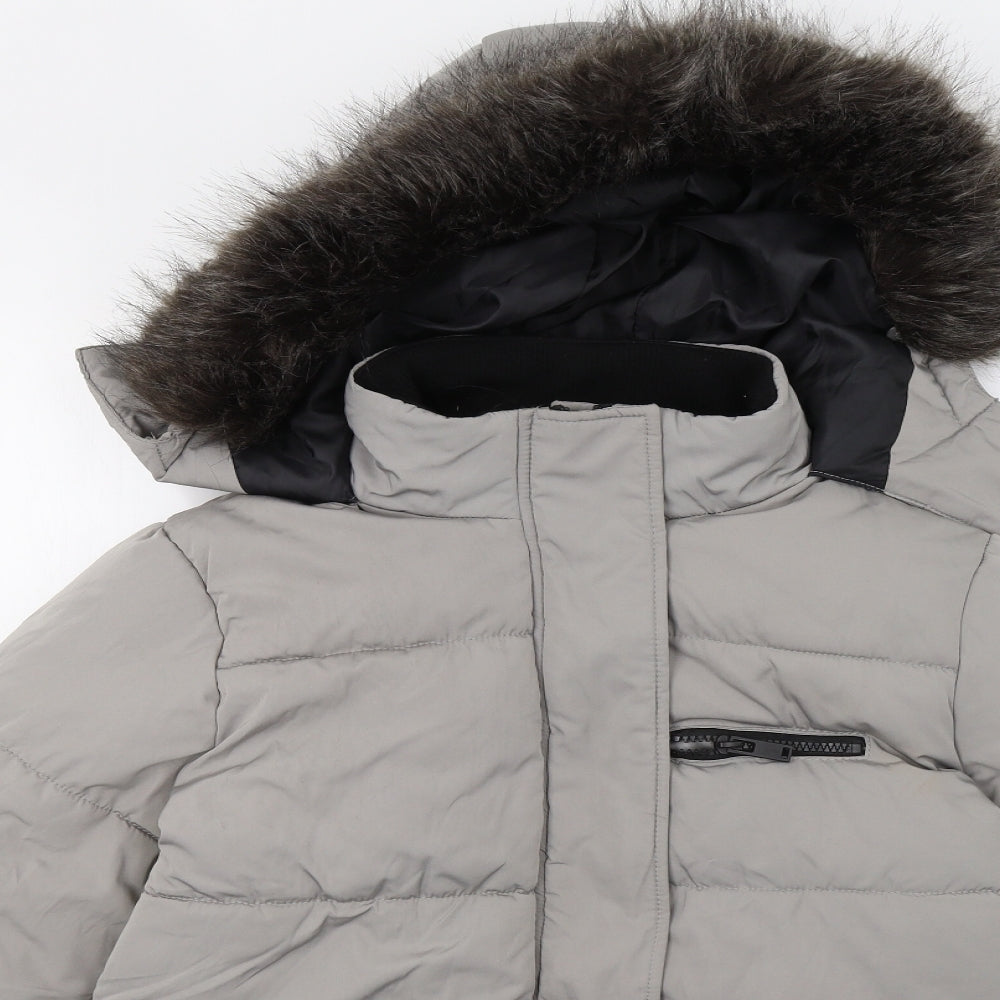 New Look Womens Grey   Puffer Jacket Coat Size 12