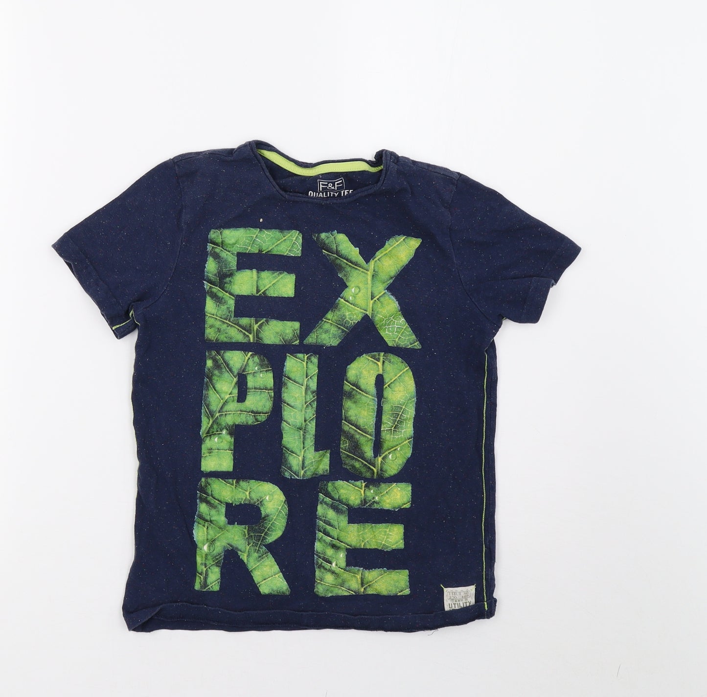 F&F Boys Blue   Basic T-Shirt Size 7-8 Years  - hulk