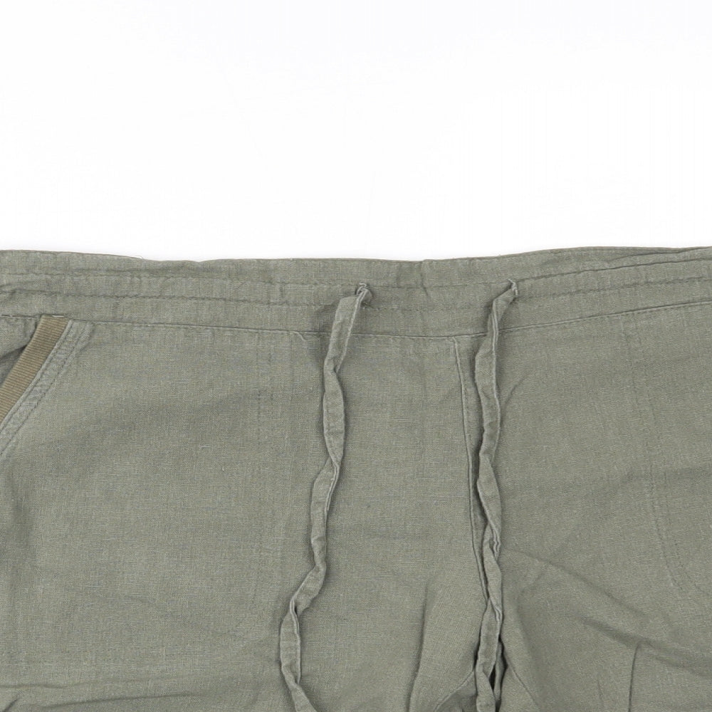 Indigo Roc Womens Green   Paperbag Shorts Size 12