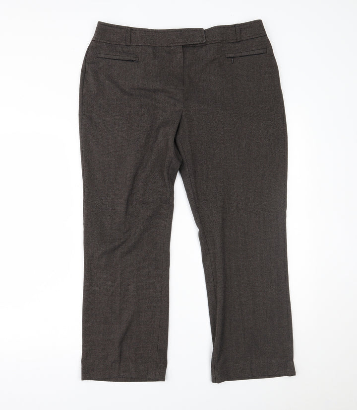 BHS Womens Brown Trousers Size 14 L26 in