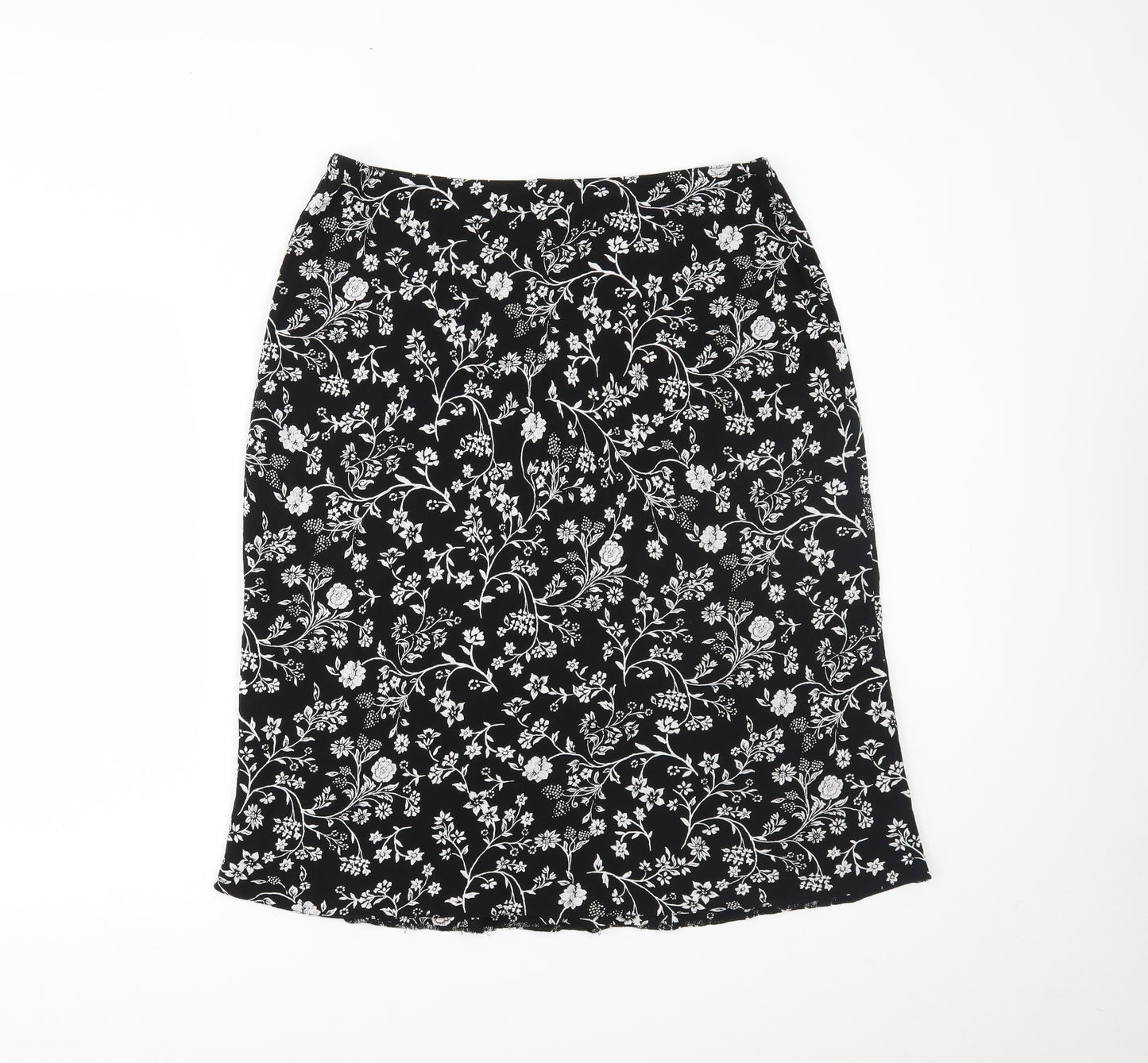 BHS Womens Black Floral  Maxi Skirt Size 16
