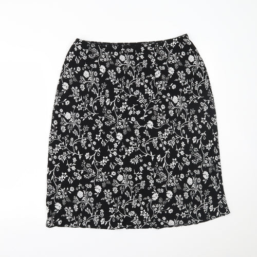 BHS Womens Black Floral  Maxi Skirt Size 16