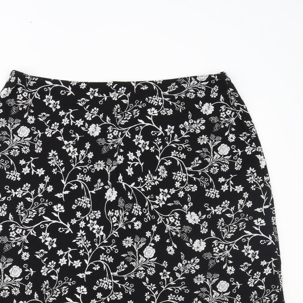 BHS Womens Black Floral  Maxi Skirt Size 16