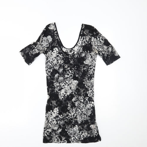 Primark Womens Grey Floral  Mini  Size 8