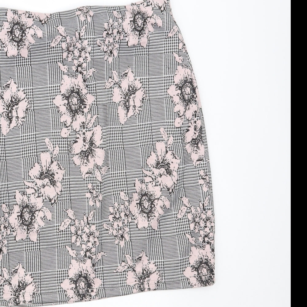 Primark Womens Multicoloured Houndstooth  Mini Skirt Size 8