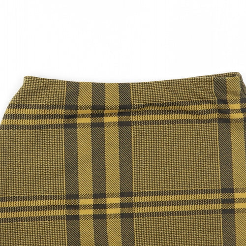 New Look Womens Yellow Houndstooth  Maxi Skirt Size 8