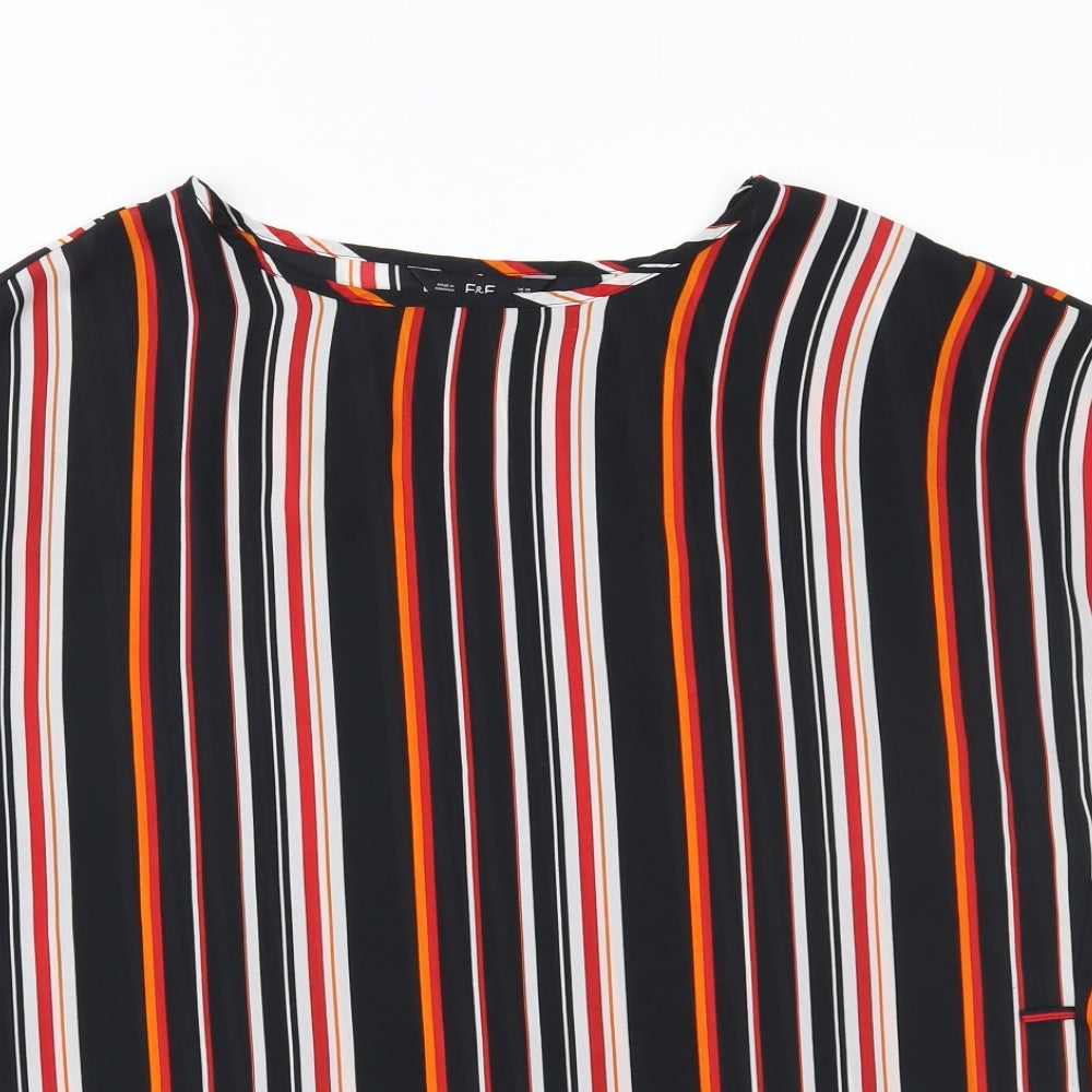 F&F Womens Multicoloured Striped  Basic T-Shirt Size 14