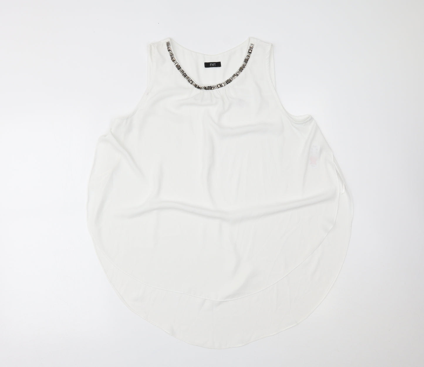 F&F Womens White   Basic Tank Size 14