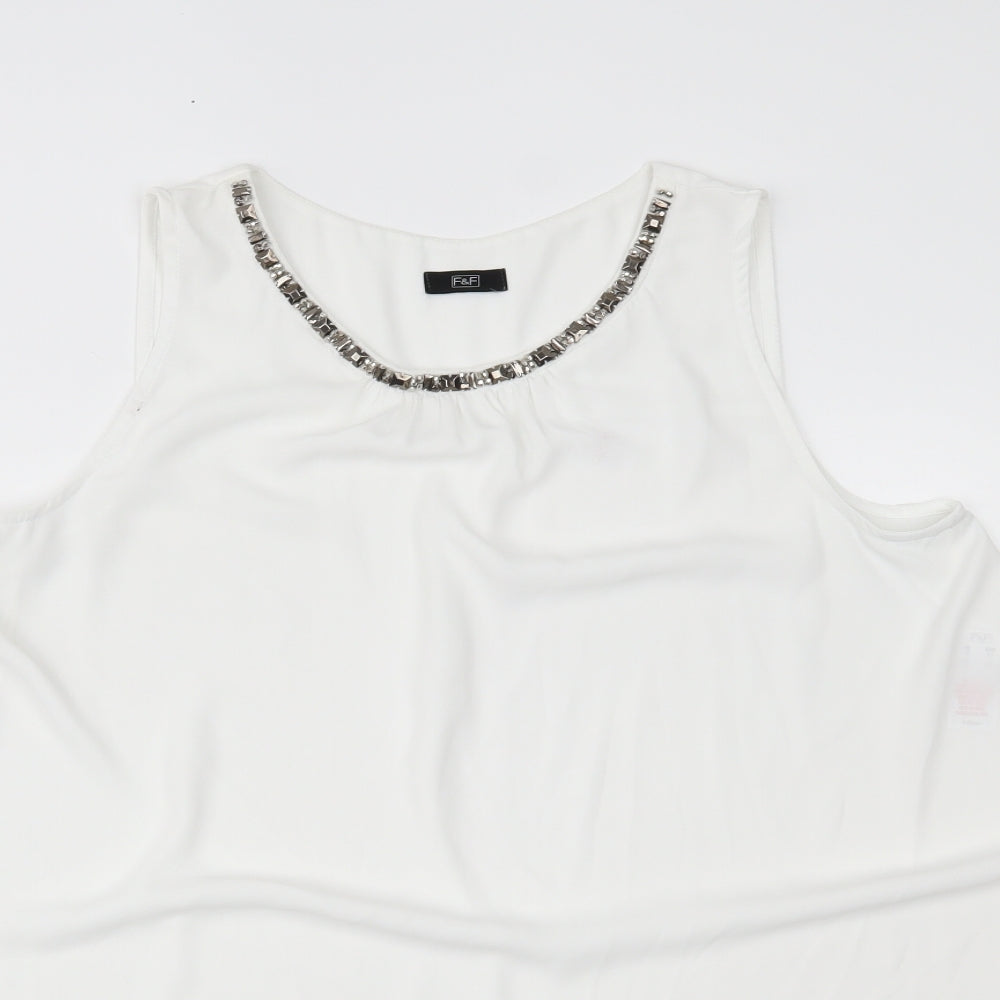 F&F Womens White   Basic Tank Size 14