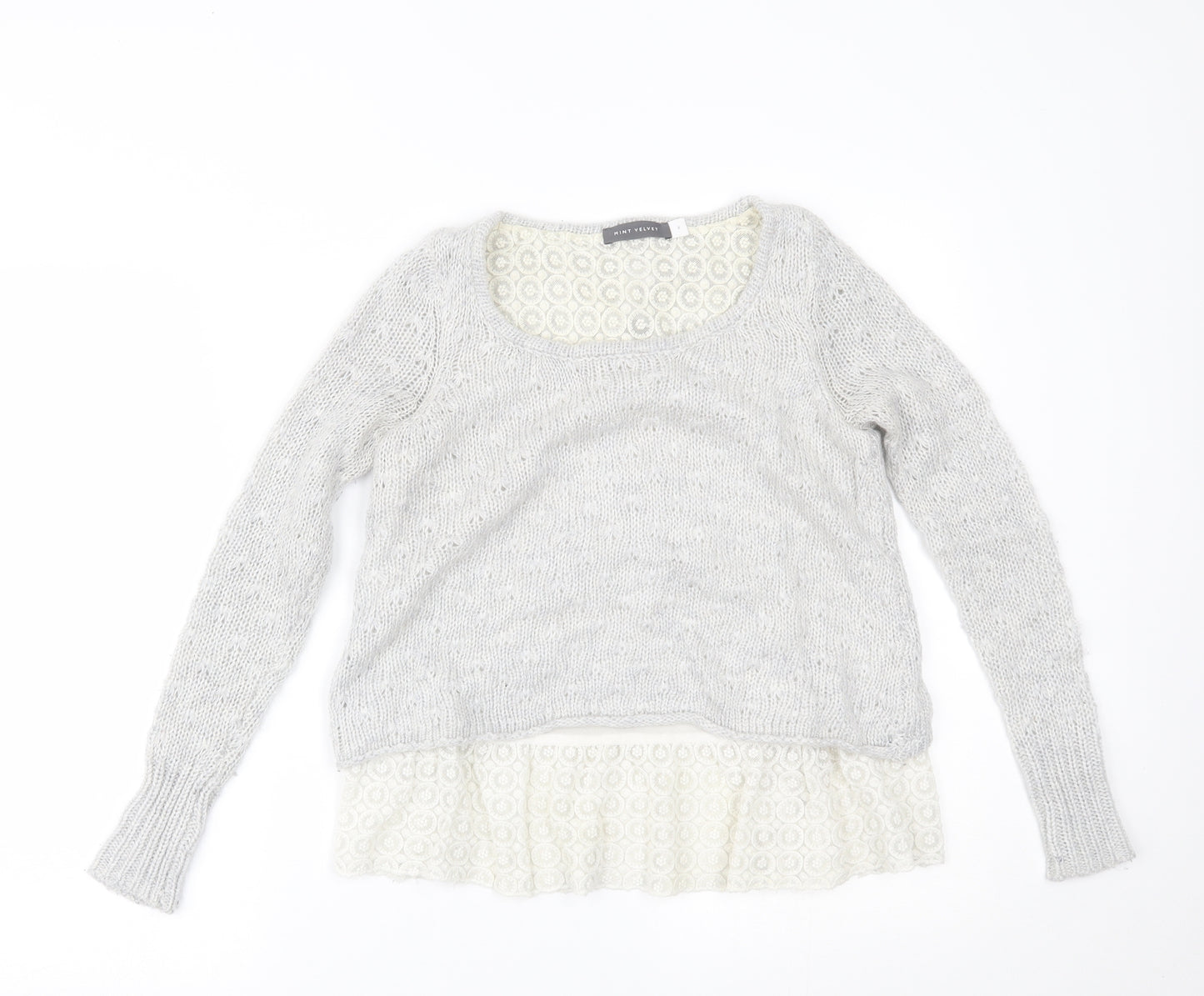 Mint Velvet Womens Grey   Basic Blouse Size 8