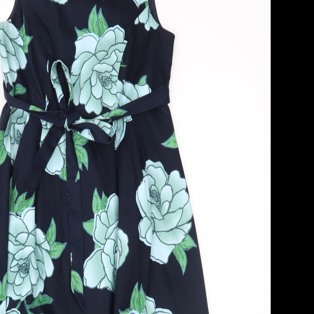 Red Herring Womens Blue Floral  Fit & Flare  Size 6