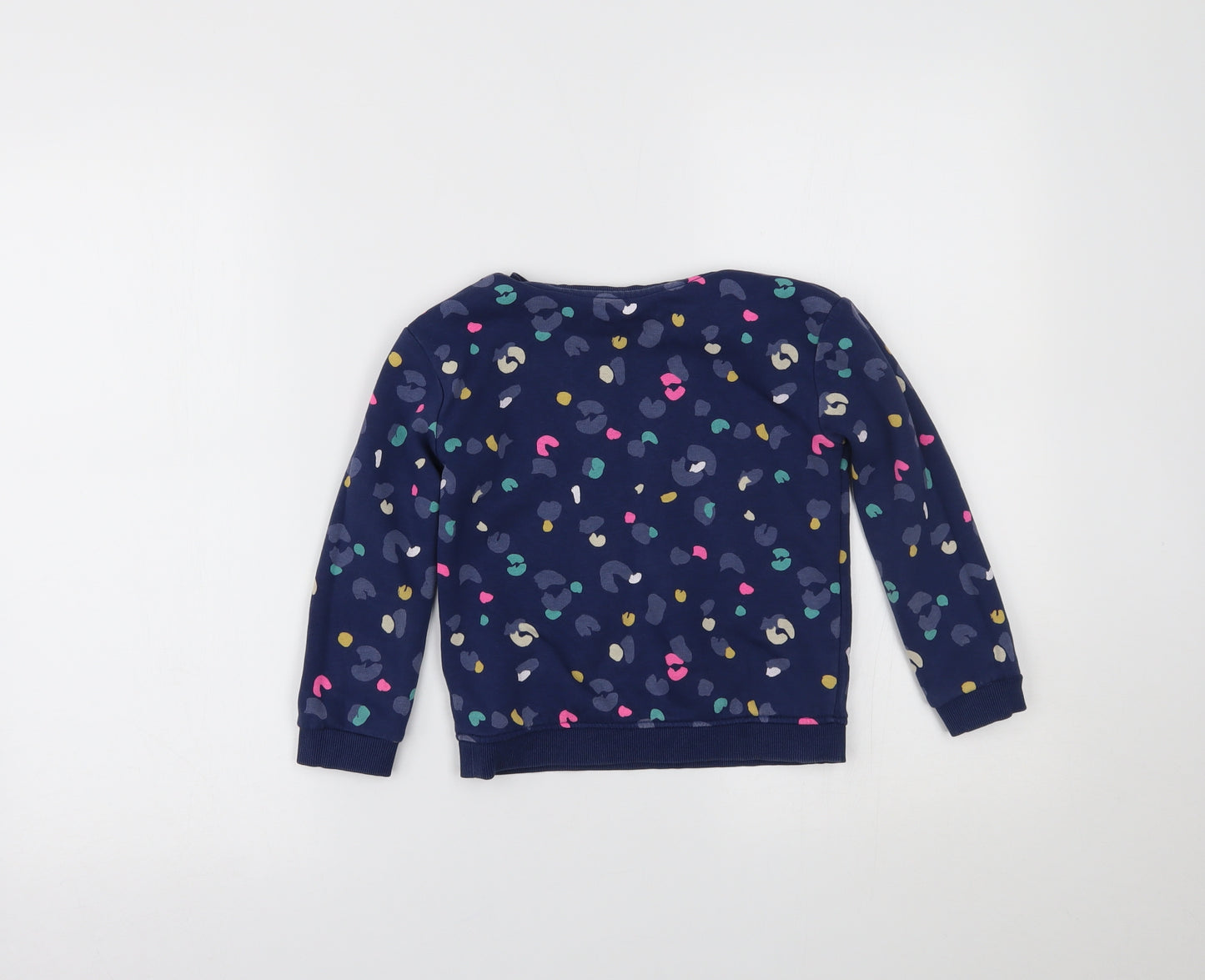 Marks and Spencer Girls Blue Animal Print  Pullover Jumper Size 4-5 Years