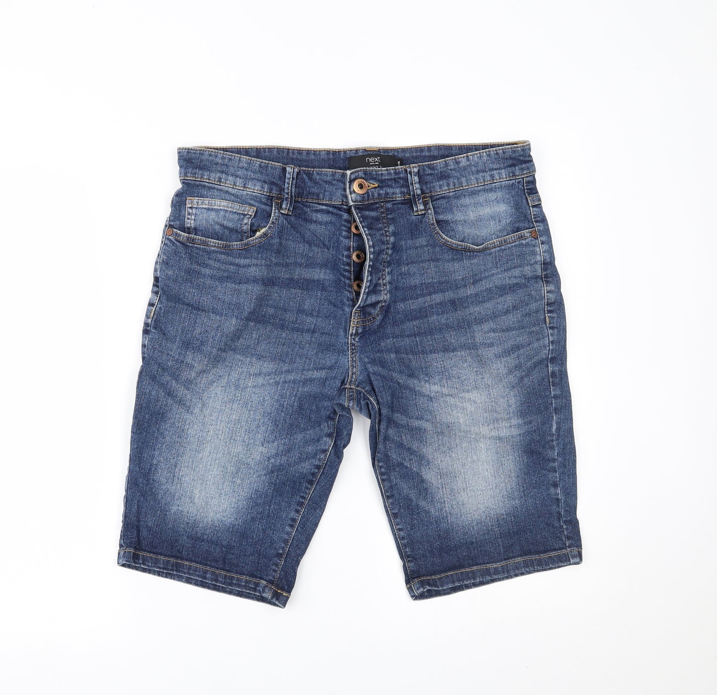 NEXT Mens Blue  Denim Chino Shorts Size 34