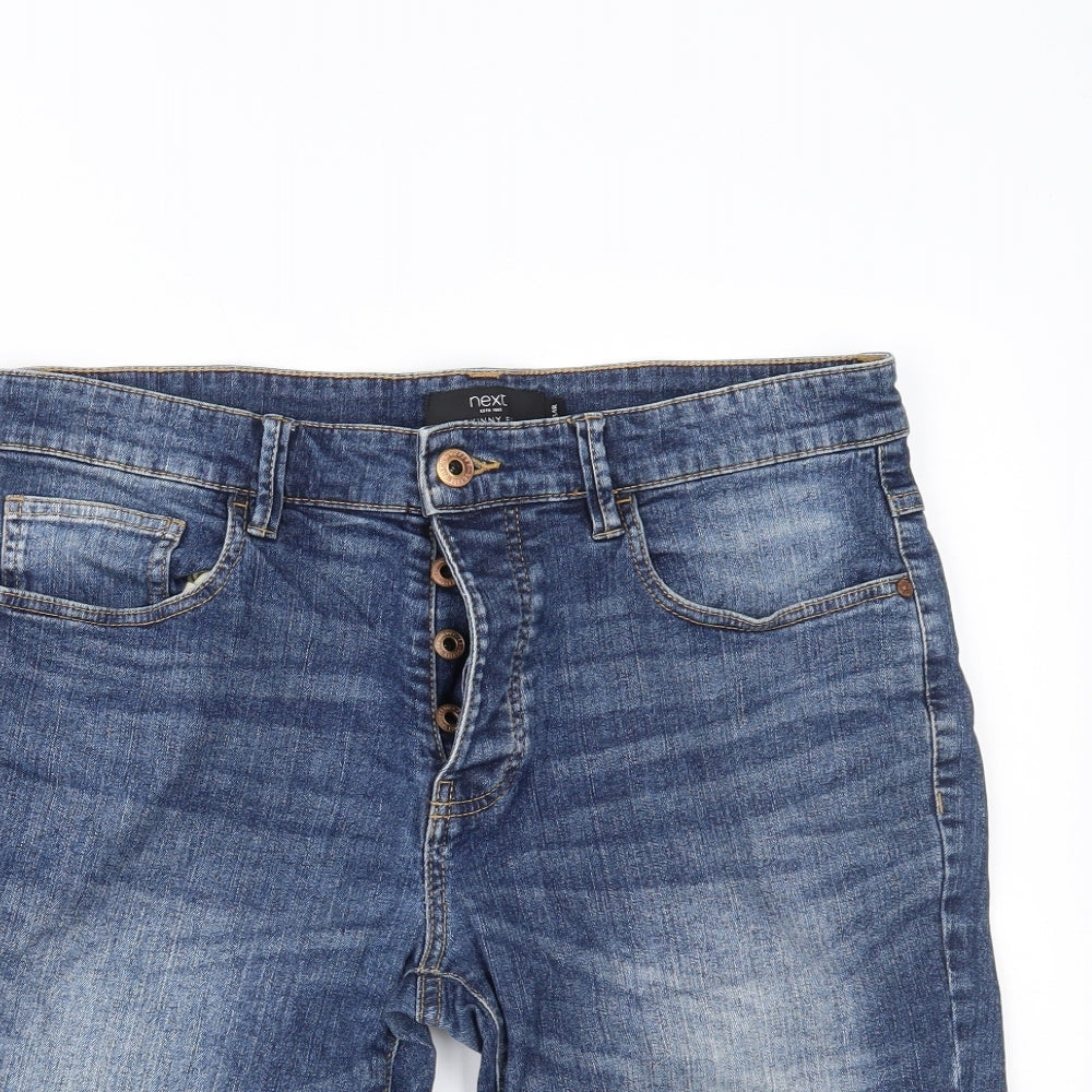 NEXT Mens Blue  Denim Chino Shorts Size 34