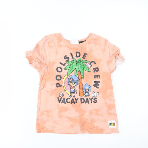 H&M Girls Orange   Basic T-Shirt Size 5-6 Years