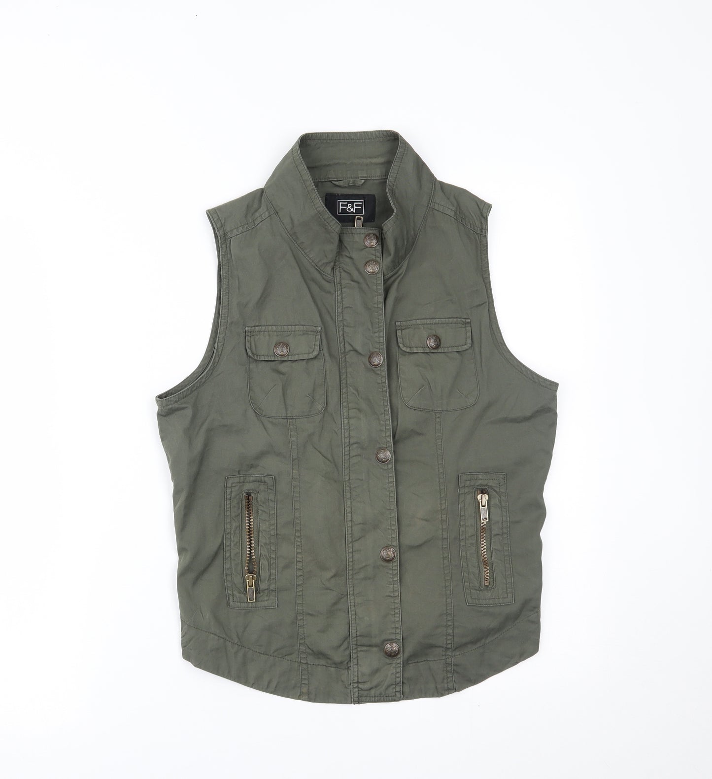 F&F Womens Green   Gilet Waistcoat Size 12