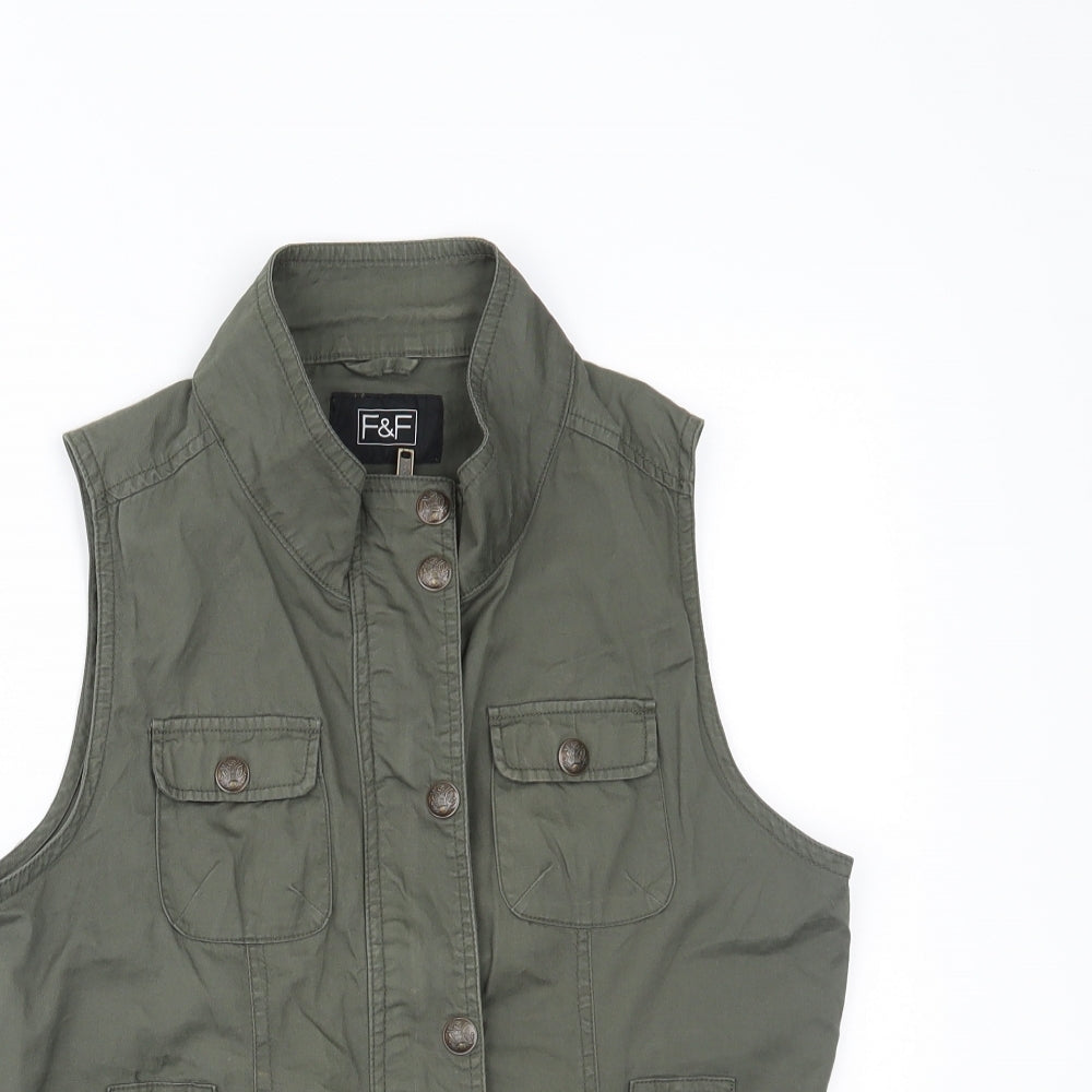 F&F Womens Green   Gilet Waistcoat Size 12