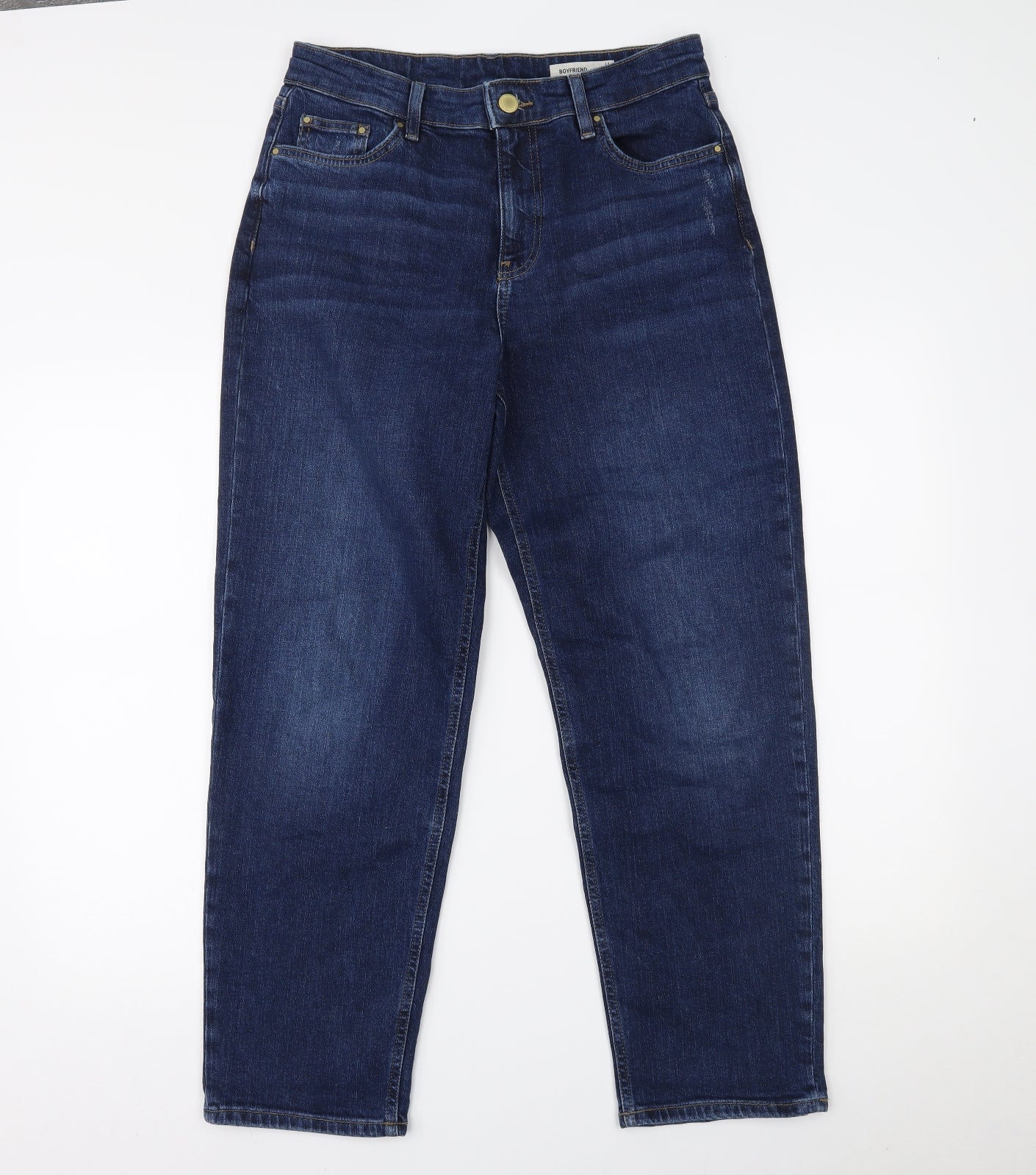 Marks and Spencer Womens Blue  Denim Boyfriend Jeans Size 12 L28 in