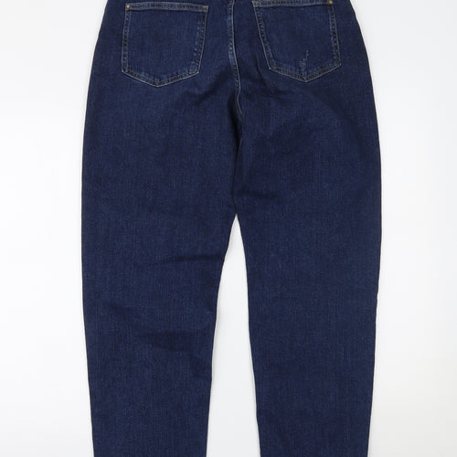 Marks and Spencer Womens Blue  Denim Boyfriend Jeans Size 12 L28 in
