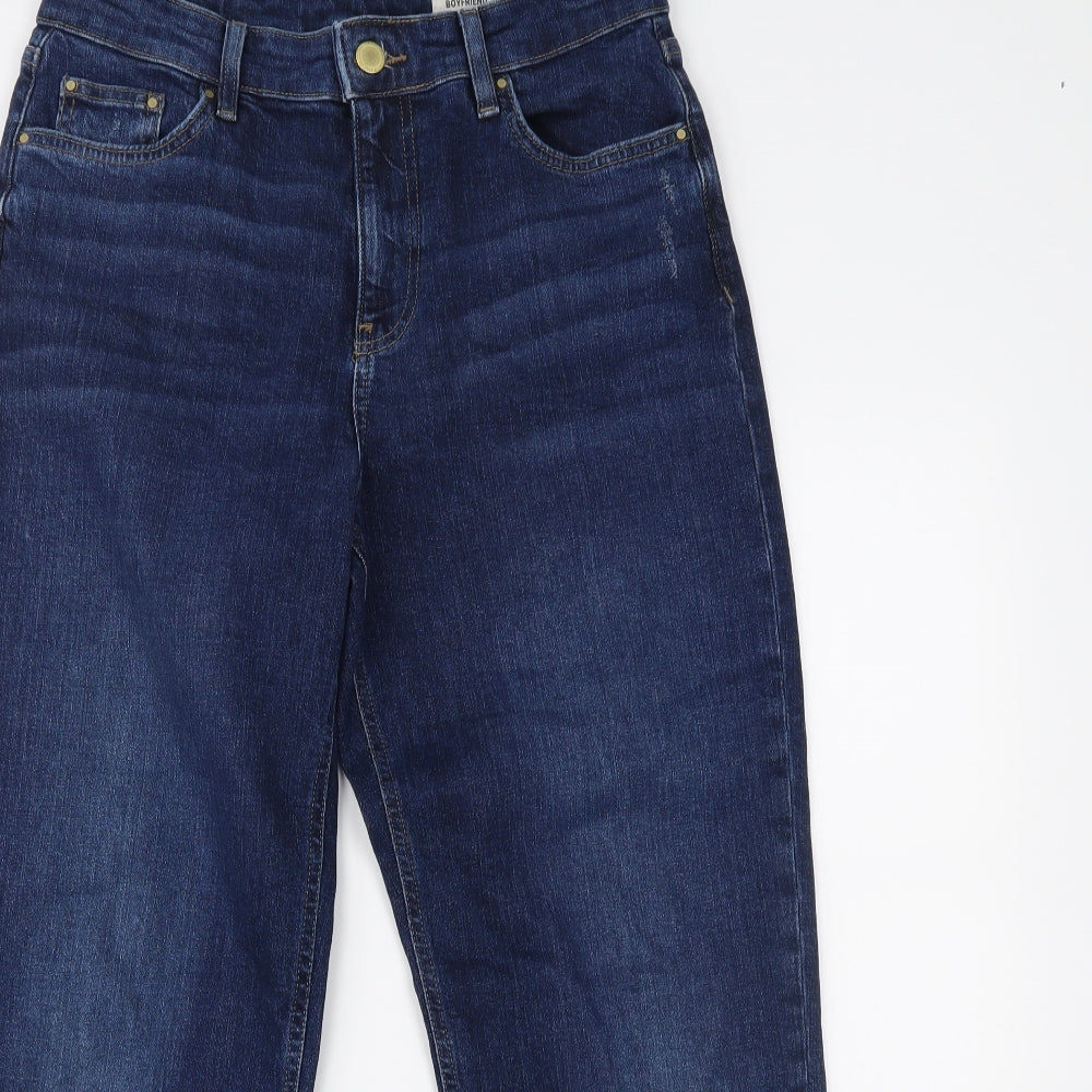 Marks and Spencer Womens Blue  Denim Boyfriend Jeans Size 12 L28 in