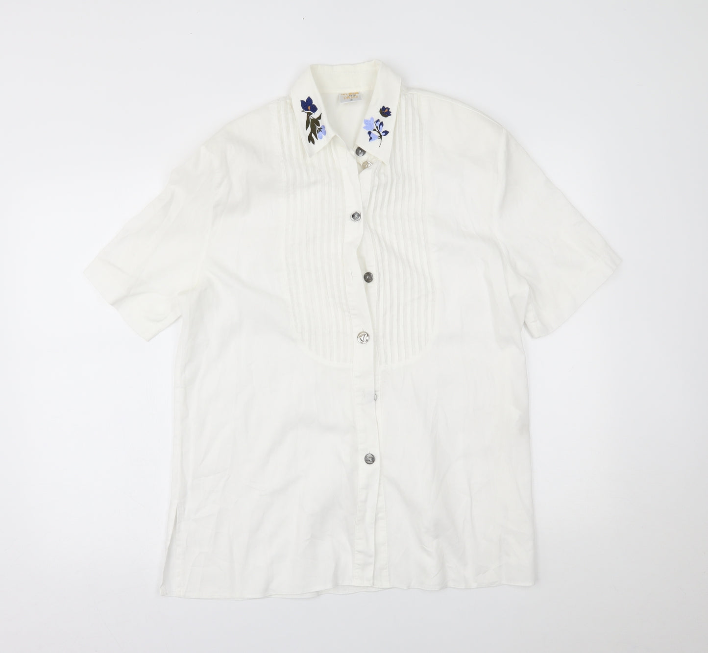 petit paris Womens White   Basic Button-Up Size 12