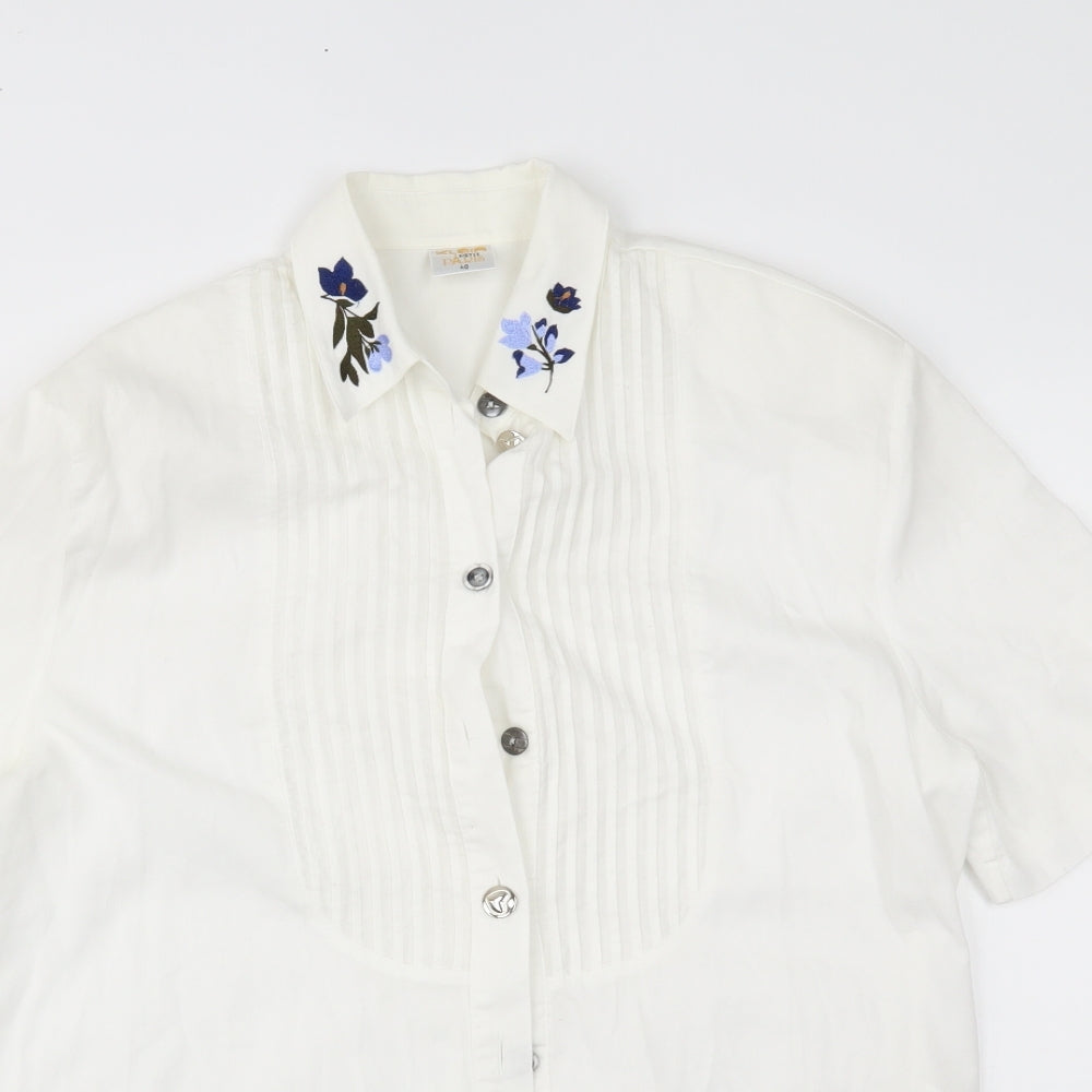 petit paris Womens White   Basic Button-Up Size 12