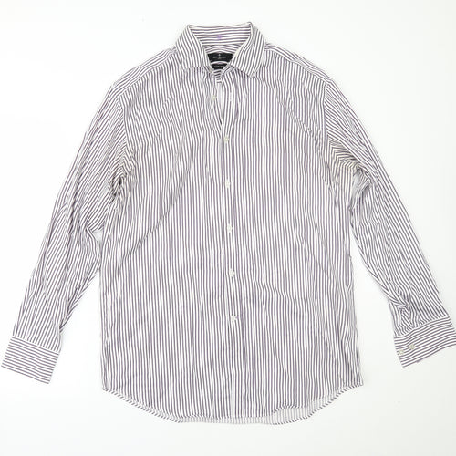Jeff Banks Mens Purple Striped   Dress Shirt Size 16