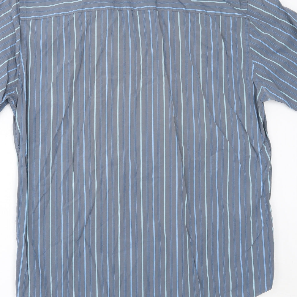 NEXT Mens Blue Striped   Button-Up Size 16