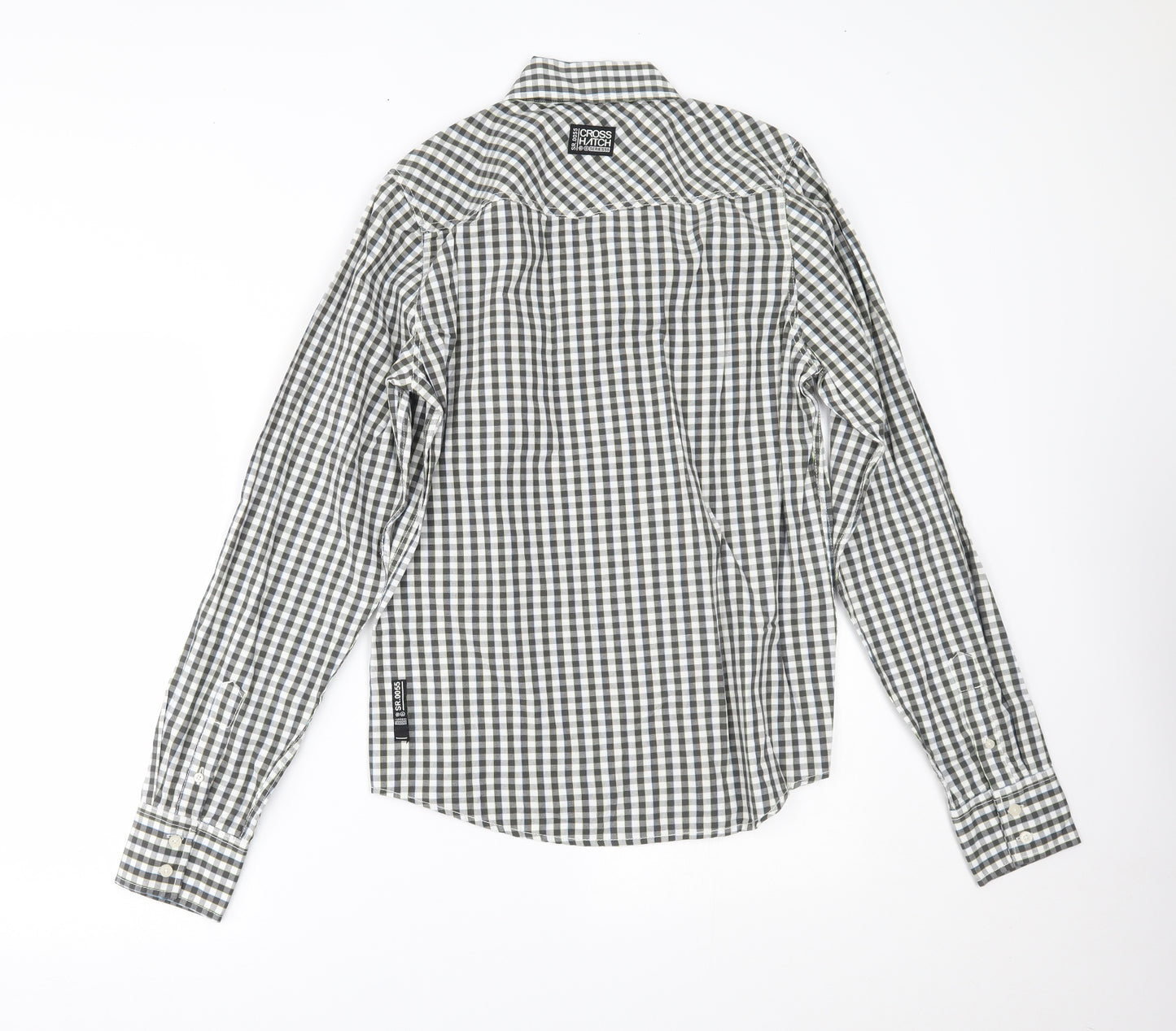 Crosshatch Mens Green Check   Button-Up Size M