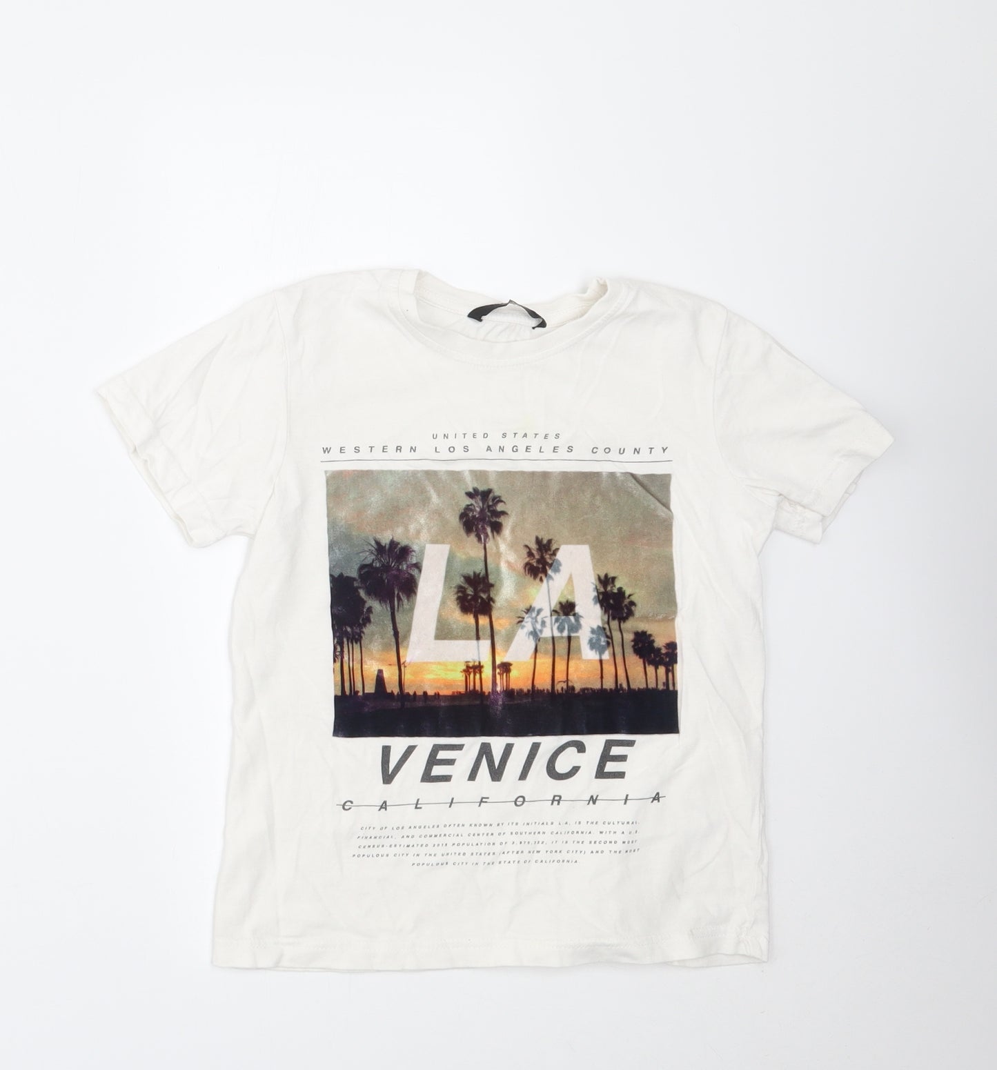 George Boys White   Basic T-Shirt Size 7-8 Years