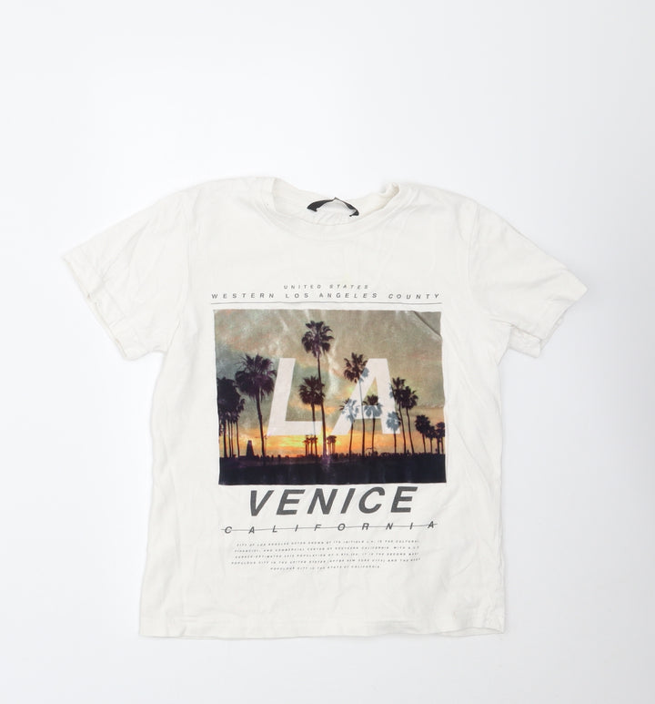 George Boys White   Basic T-Shirt Size 7-8 Years