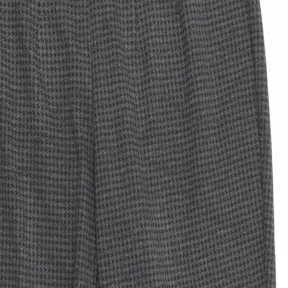 Marks and Spencer Womens Grey Houndstooth  Cropped Trousers Size 12 L25 in