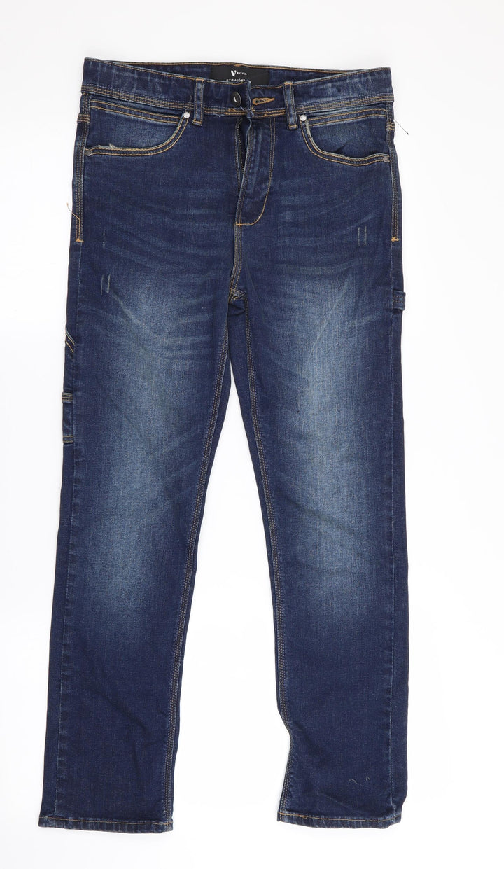 V by Very Girls Blue   Straight Jeans Size 12 Years - DISTRESSED