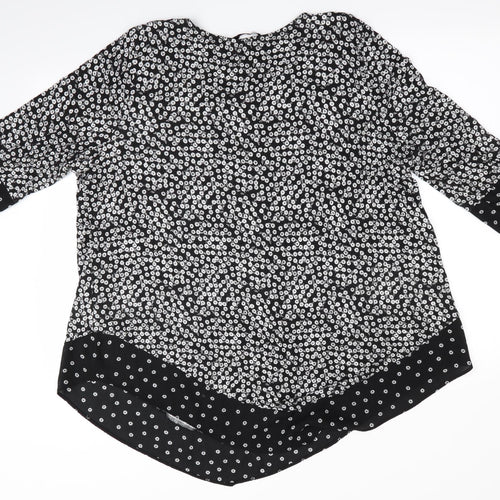 TU Womens Black Floral  Basic Blouse Size 20