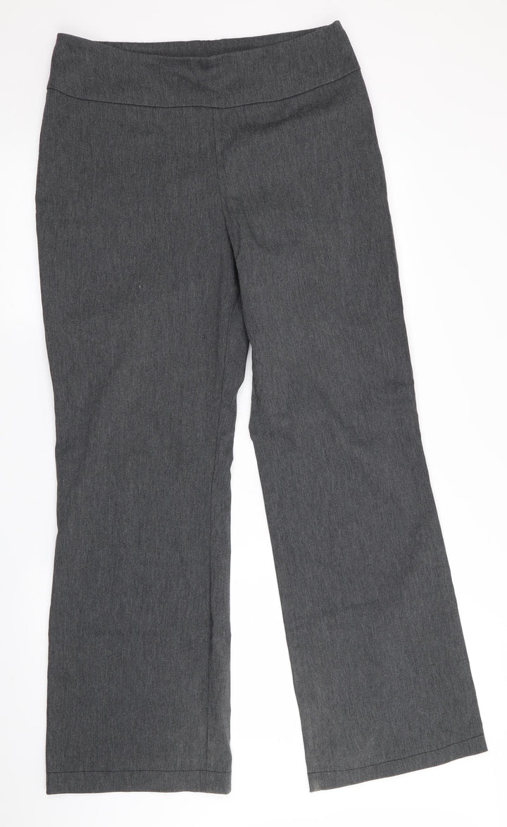 Denver Hayes Womens Grey Trousers Size 10 L31.5 in - Wide Legged