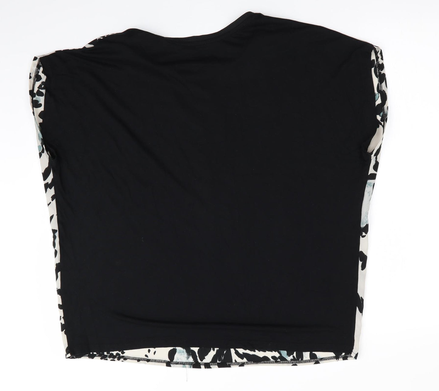 TU Womens Black Animal Print  Basic Blouse Size 16