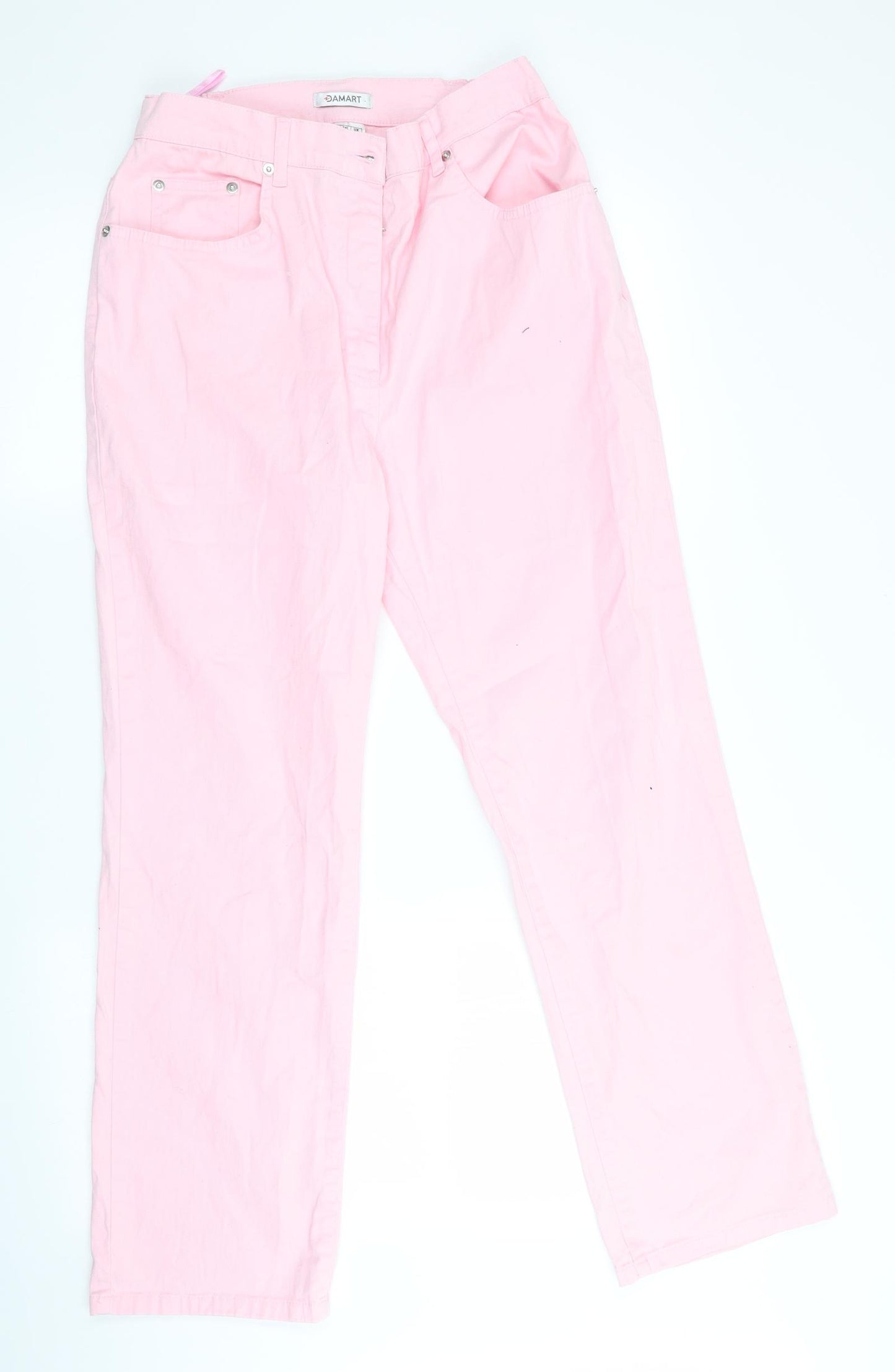 Damart Womens Pink   Straight Jeans Size 12 L29 in - Side Elastication