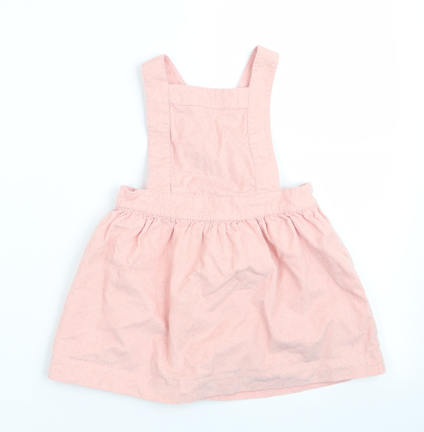 Mothercare Girls Pink   Pinafore/Dungaree Dress  Size 12-18 Months  - Glitter effect
