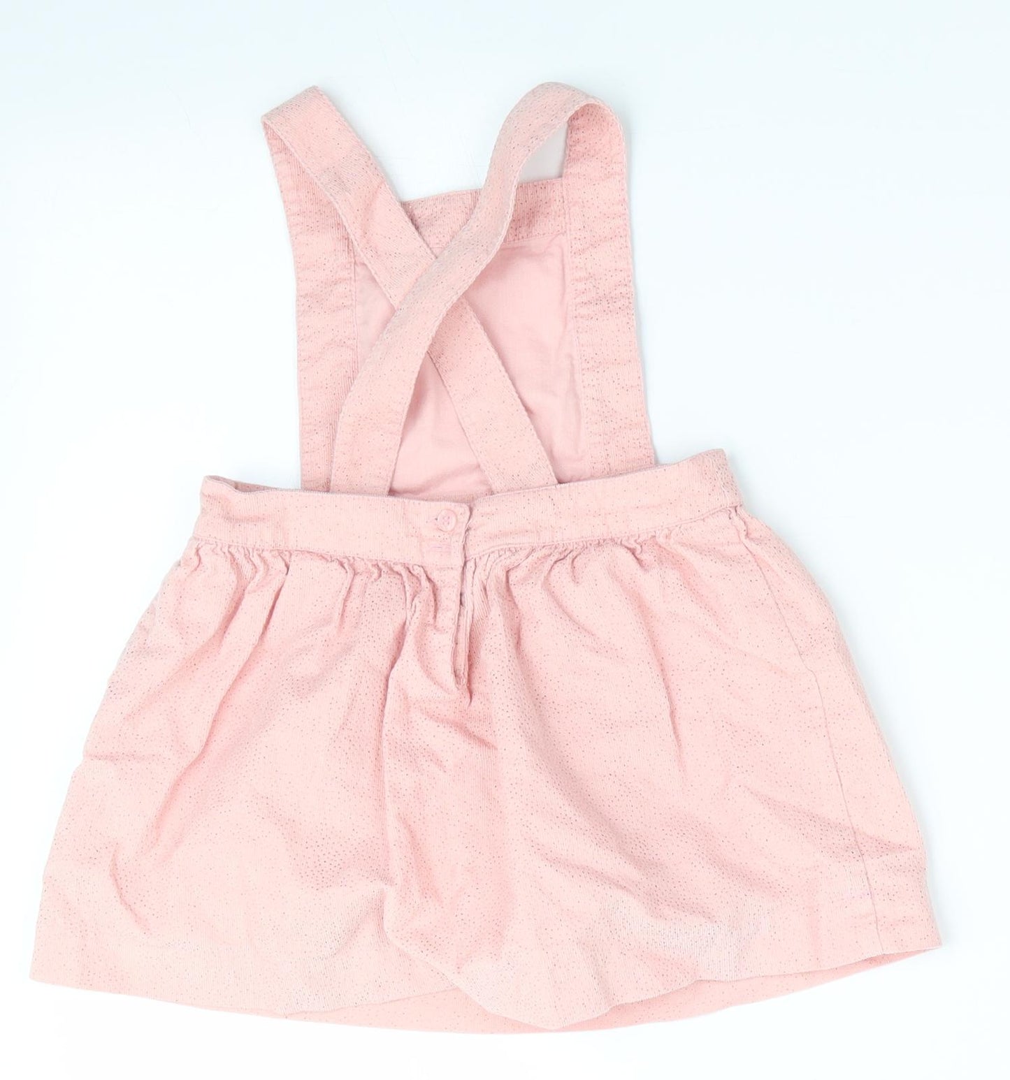 Mothercare Girls Pink   Pinafore/Dungaree Dress  Size 12-18 Months  - Glitter effect