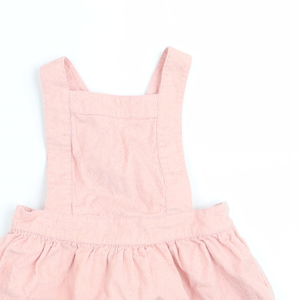 Mothercare Girls Pink   Pinafore/Dungaree Dress  Size 12-18 Months  - Glitter effect
