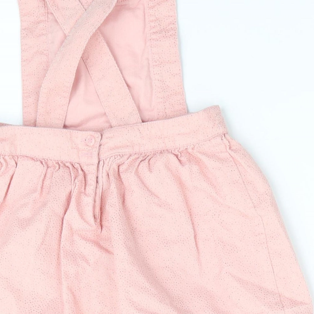 Mothercare Girls Pink   Pinafore/Dungaree Dress  Size 12-18 Months  - Glitter effect