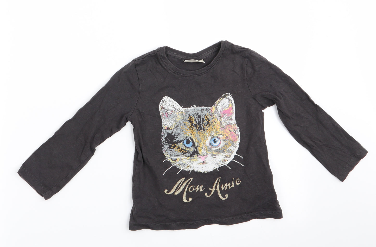 NEXT Girls Brown Animal Print  Basic T-Shirt Size 18-24 Months