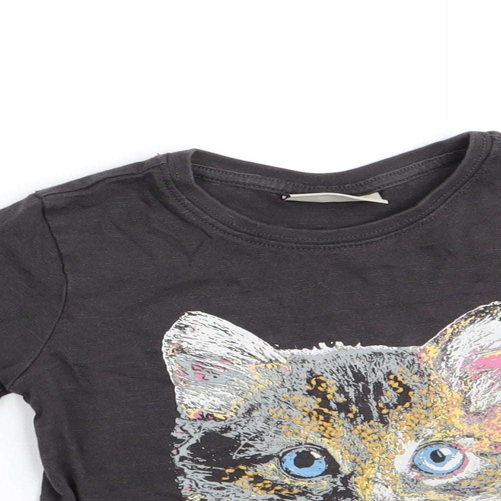 NEXT Girls Brown Animal Print  Basic T-Shirt Size 18-24 Months
