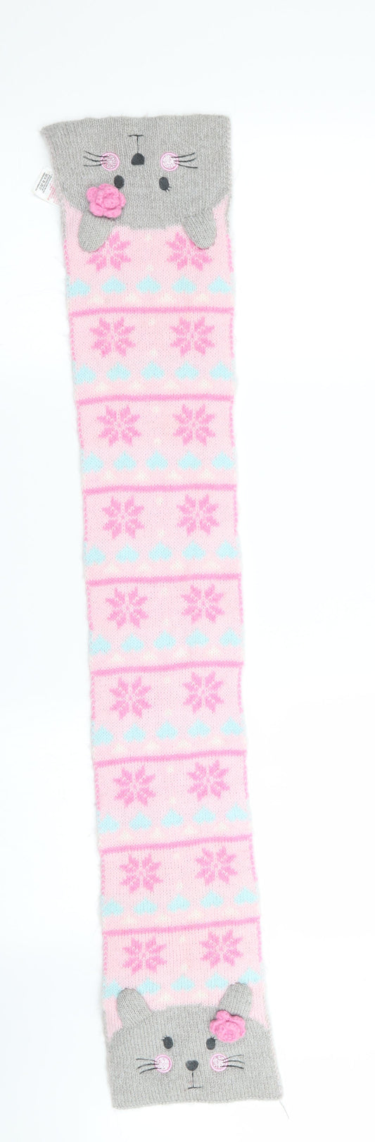 Mothercare Girls Pink Animal Print  Scarf Scarves & Wraps One Size  - Cat