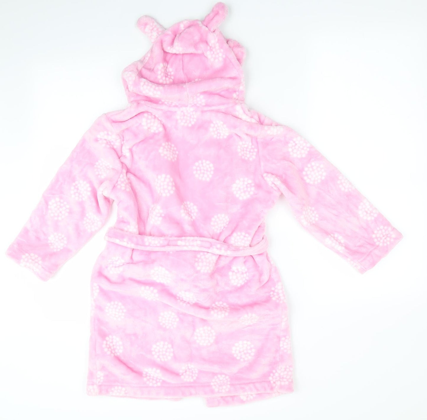 John Lews Girls Pink Animal Print   Robe Size 6 Years  - Rabbit Ears Hood